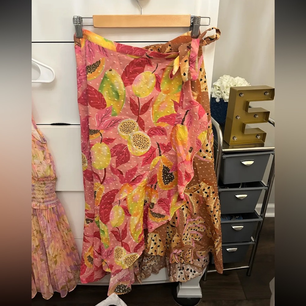 Farm rio dual print midi skirt